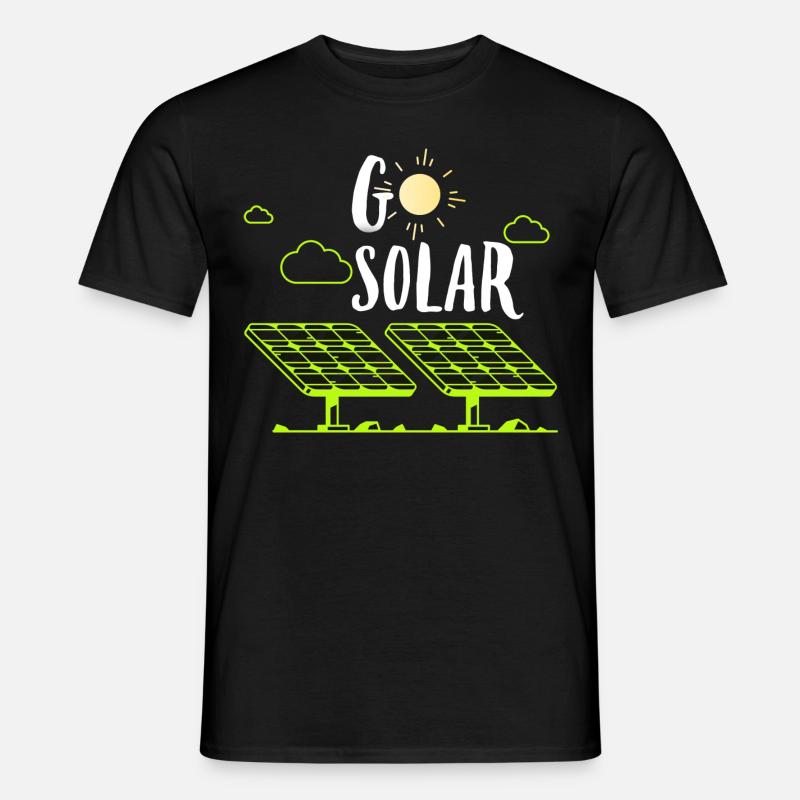 Solarenergie Sonnenkollektoren Go Solar Funny Solar Pow - Männer T-Shirt - Schwarz