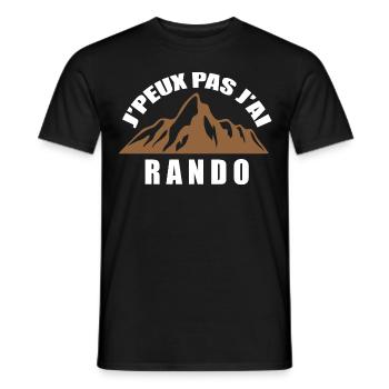 Rando Temps Libre Cadeau Randonneur - T-shirt homme - noir - Devant - AI Model Male 178 light (178cm)