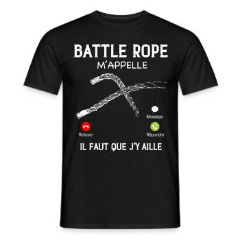 battle rope m'appelle Corde Sport Cross Training - T-shirt homme - noir - Devant - AI Model Male 178 light (178cm)