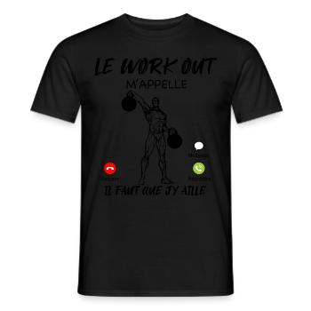 Work out Cross training Cadeau Humour Homme Sport - T-shirt homme - noir - Devant - AI Model Male 178 light (178cm)