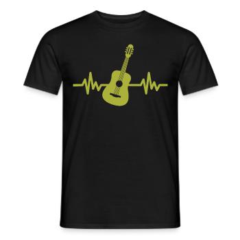 Herzschlag Gitarre - Rock 'n' Roll Punk Band Metal - Männer T-Shirt - Schwarz - Vorne - AI Model Male 178 light (178cm)