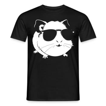 Lustiges Meerschweinchen mit Sonnenbrille Meerschweinchen - Männer T-Shirt - Schwarz - Vorne - AI Model Male 178 light (178cm)