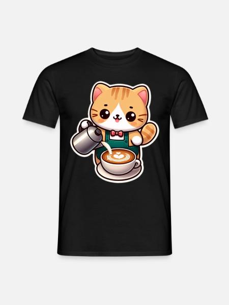 Kitten Barista - Men's T-Shirt - black