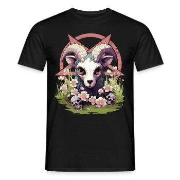 Skull Goat - The Skull Club - Männer T-Shirt - Schwarz - Vorne - AI Model Male 178 light (178cm)