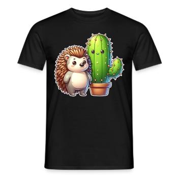 Cactus hérisson - T-shirt homme - noir - Devant - AI Model Male 178 light (178cm)