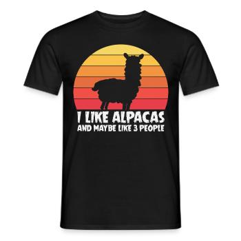 J’aime les alpagas drôle d’alpaga - T-shirt homme - noir - Devant - AI Model Male 178 light (178cm)