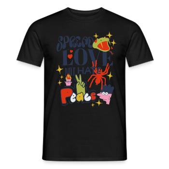 Spread Love, Not Hate - ein Shirt voller Liebe - Männer T-Shirt - Schwarz - Vorne - AI Model Male 178 light (178cm)