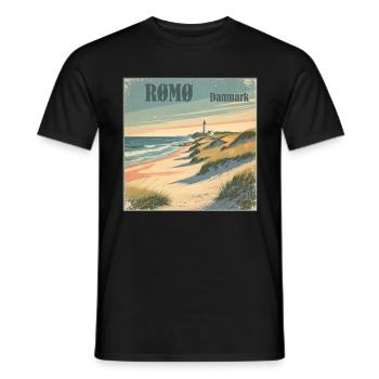 Roemoe North Sea Beach - Men's T-Shirt - black - Front - AI Model Male 178 light (178cm)