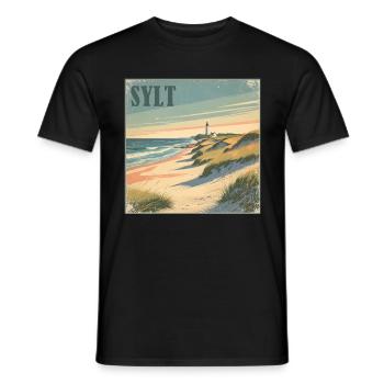 Sylt Nordsee Strand - Männer T-Shirt - Schwarz - Vorne - AI Model Male 178 light (178cm)