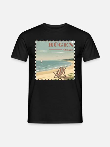 Ruegen Ostsee Strand Sonne Segelboot - Männer T-Shirt - Schwarz