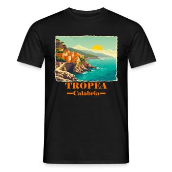 Tropea Kalabrien orange - Männer T-Shirt - Schwarz - Vorne - AI Model Male 178 light (178cm)