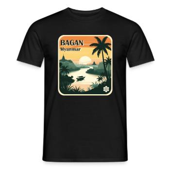 Bagan, Myanmar - Men's T-Shirt - black - Front - AI Model Male 178 light (178cm)