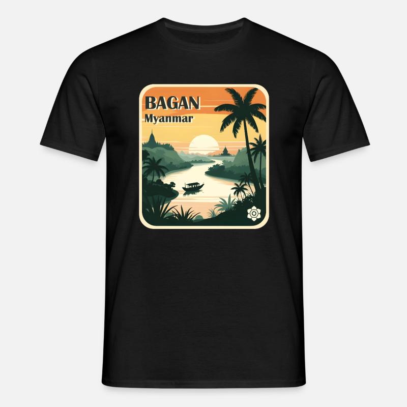 Bagan Myanmar - Männer T-Shirt - Schwarz