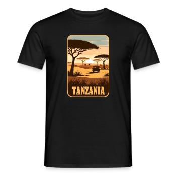 Tansania Afrika Safari - Männer T-Shirt - Schwarz - Vorne - AI Model Male 178 light (178cm)