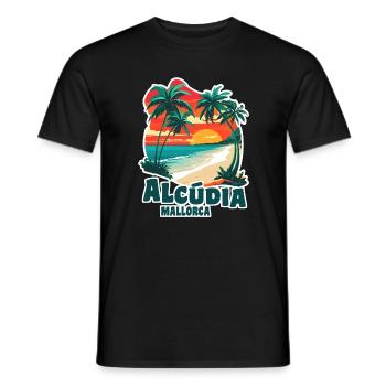 Alcudia Mallorca - Männer T-Shirt - Schwarz - Vorne - AI Model Male 178 light (178cm)