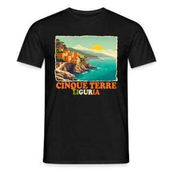 Cinque Terre Ligurien - Männer T-Shirt - Schwarz - Vorne - AI Model Male 178 light (178cm)