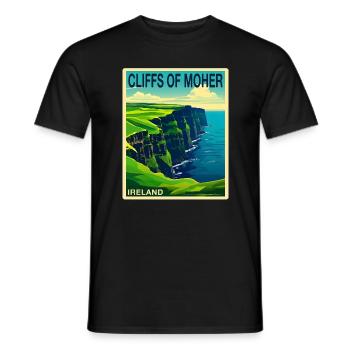 falaises de moher Irlande - T-shirt homme - noir - Devant - AI Model Male 178 light (178cm)