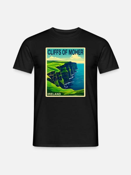 falaises de moher Irlande - T-shirt homme - noir