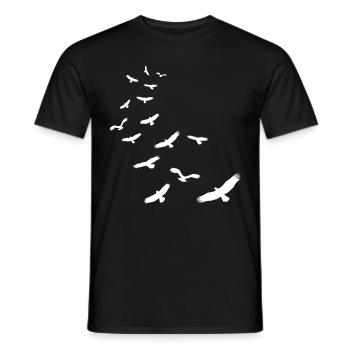 Flock of birds birds gift nature fly animals - Men's T-Shirt - black - Front - AI Model Male 178 light (178cm)