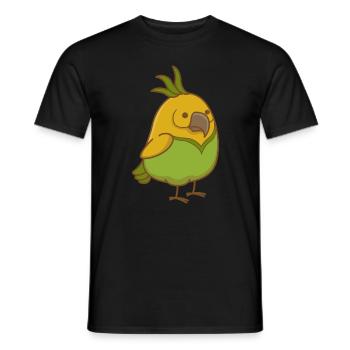 Cadeau perruque oiseau perroquet kawaii mignon - T-shirt homme - noir - Devant - AI Model Male 178 light (178cm)