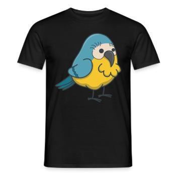 Wellensittich Vogel Geschenk kawaii comic Haustier - Männer T-Shirt - Schwarz - Vorne - AI Model Male 178 light (178cm)