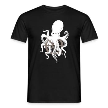 Oktopus Tintenfisch Steuerrad Geschenk Nautik Meer - Männer T-Shirt - Schwarz - Vorne - AI Model Male 178 light (178cm)