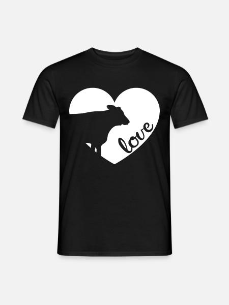 Kuh Kühe Liebe Herz Geschenk Bauer Landwirtschaft - Männer T-Shirt - Schwarz