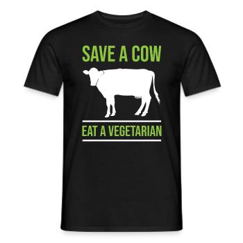 Cow cows gift agriculture beef animal farmer - Men's T-Shirt - black - Front - AI Model Male 178 light (178cm)