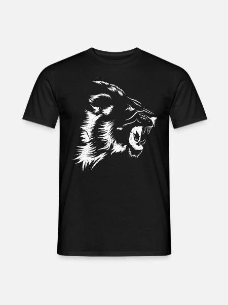Löwe Löwenkopf Raubtier Geschenk Katze wild Afrika - Männer T-Shirt - Schwarz