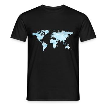 World Map Travel Travel Countries Gift Continents - Men's T-Shirt - black - Front - AI Model Male 178 light (178cm)