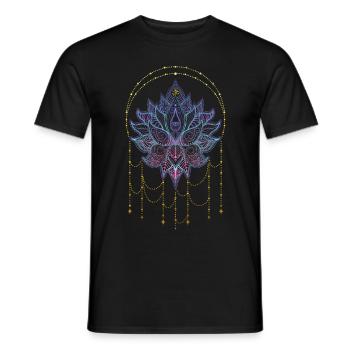 Fleur de lotus spirituelle Namaste Yoga & Om - T-shirt homme - noir - Devant - AI Model Male 178 light (178cm)