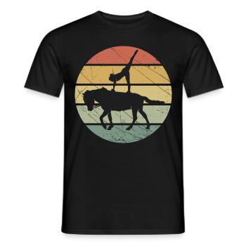 Cheval de cheval d'équitation rétro Volti - T-shirt homme - noir - Devant - AI Model Male 178 light (178cm)