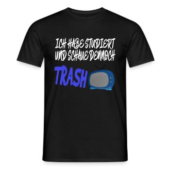 trash tv Studium und bachelor - Männer T-Shirt - Schwarz - Vorne - AI Model Male 178 light (178cm)