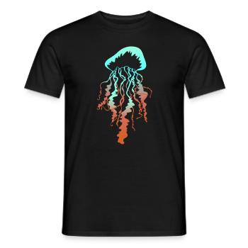 Méduse mer vie marine cadeau animal sous l'eau - T-shirt homme - noir - Devant - AI Model Male 178 light (178cm)
