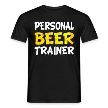 Beer Party Sayings Personal Beer Trainer - Men's T-Shirt - black - Front - AI Model Male 178 light (178cm)