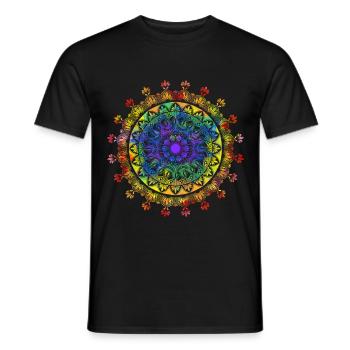 Mandala spirituel avec ornements indiens - T-shirt homme - noir - Devant - AI Model Male 178 light (178cm)