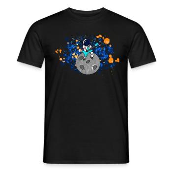 Astronaut with guitar space space music - Men's T-Shirt - black - Front - AI Model Male 178 light (178cm)