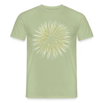 Feu d’artifice de saule d’or - T-shirt homme - vert sauge - Devant - AI Model Male 178 light (178cm)