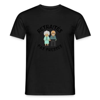 Retraités pas pressés - T-shirt homme - noir - Devant - AI Model Male 178 light (178cm)