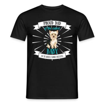 Fier papa de chien de fête des pères chien Yorkshire Terrier - T-shirt homme - noir - Devant - AI Model Male 178 light (178cm)