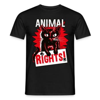 DROITS DES ANIMAUX - T-shirt homme - noir - Devant - AI Model Male 178 light (178cm)