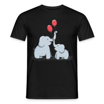 Doux éléphants Couple fête des mères Idée cadeau - T-shirt homme - noir - Devant - AI Model Male 178 light (178cm)
