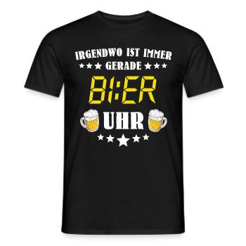 Bier Uhr Biershirt Saufshirt Biertrinker - Männer T-Shirt - Schwarz - Vorne - AI Model Male 178 light (178cm)