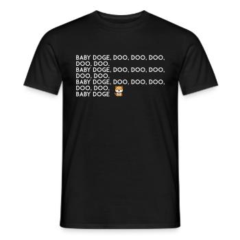 Baby doge coin - Men's T-Shirt - black - Front - AI Model Male 178 light (178cm)