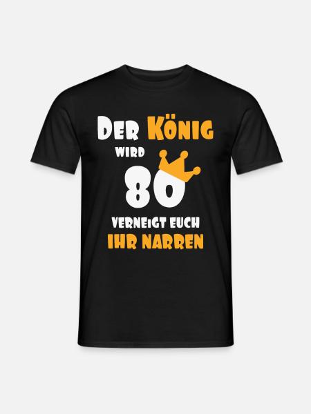 80. Geburtstag 80 Spruch - Männer T-Shirt - Schwarz