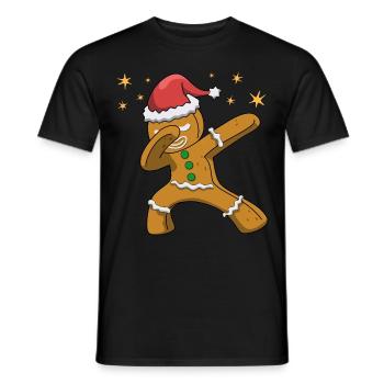 Weihnachten - Dabbing Lebkuchenmann Kinder - Männer T-Shirt - Schwarz - Vorne - AI Model Male 178 light (178cm)