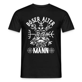 Wikinger Böser alter Mann Spruch mit Runenkompass - Männer T-Shirt - Schwarz - Vorne - AI Model Male 178 light (178cm)