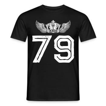 79 Number crown - Men's T-Shirt - black - Front - AI Model Male 178 light (178cm)