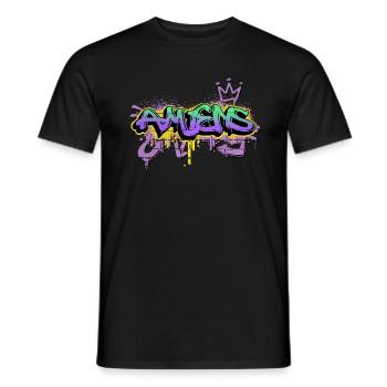 Amiens France City Graffiti Spray Sprayer - T-shirt homme - noir - Devant - AI Model Male 178 light (178cm)