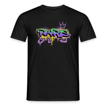 Paris France City Graffiti Spray Sprayer - T-shirt homme - noir - Devant - AI Model Male 178 light (178cm)